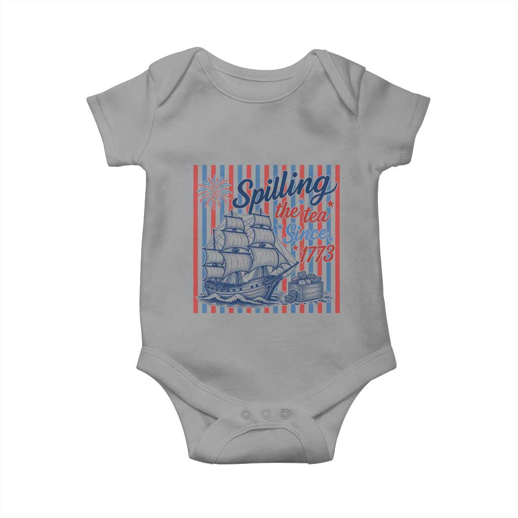 Spilling The Tea Since 1773 Baby Onesie Boston Tea Party USA History Humor