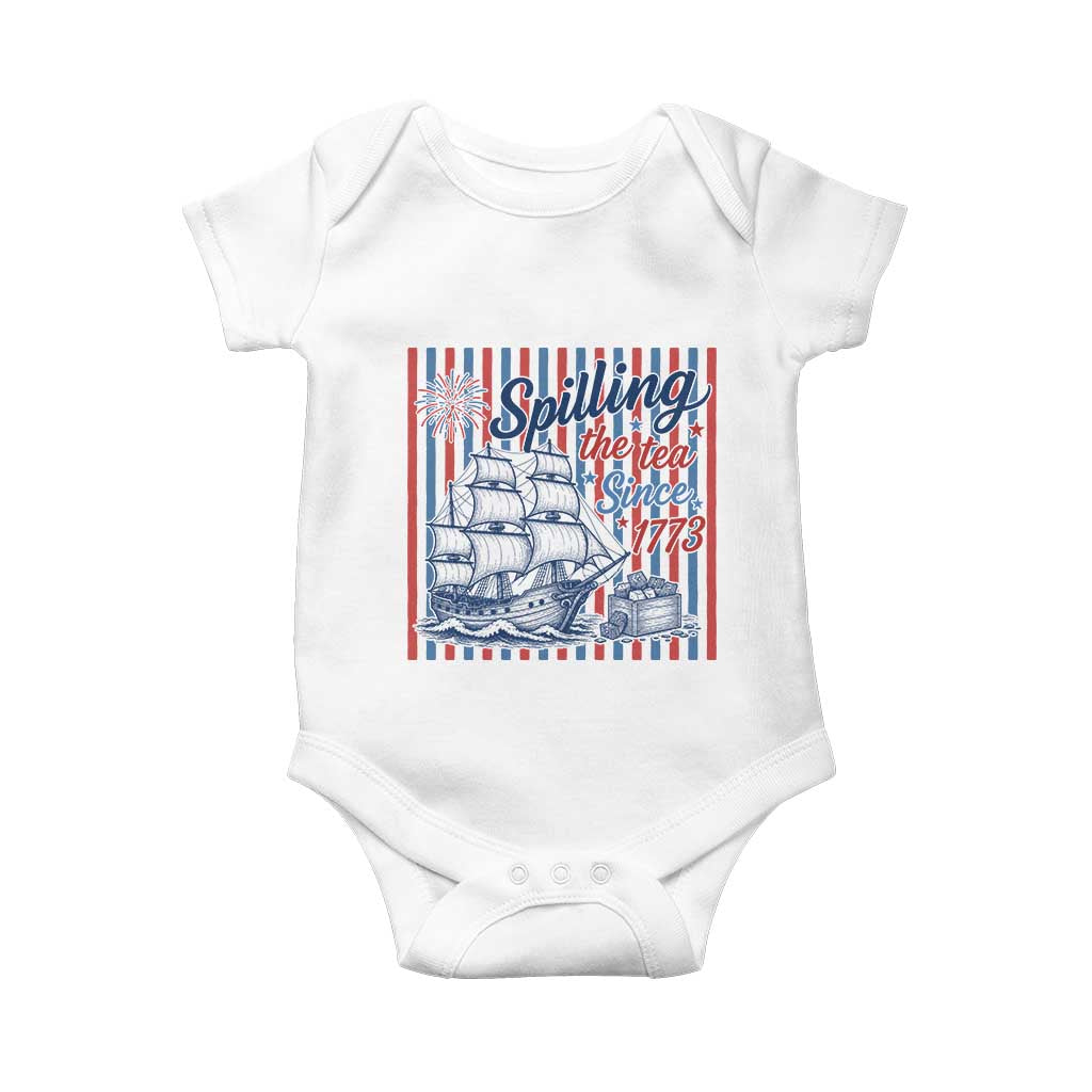 Spilling The Tea Since 1773 Baby Onesie Boston Tea Party USA History Humor