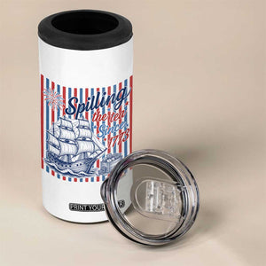 Spilling The Tea Since 1773 4 in 1 Can Cooler Tumbler Boston Tea Party USA History Humor