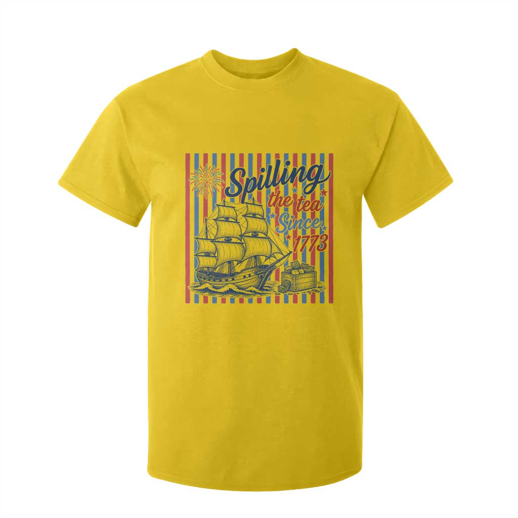 Spilling The Tea Since 1773 T Shirt For Kid Boston Tea Party USA History Humor
