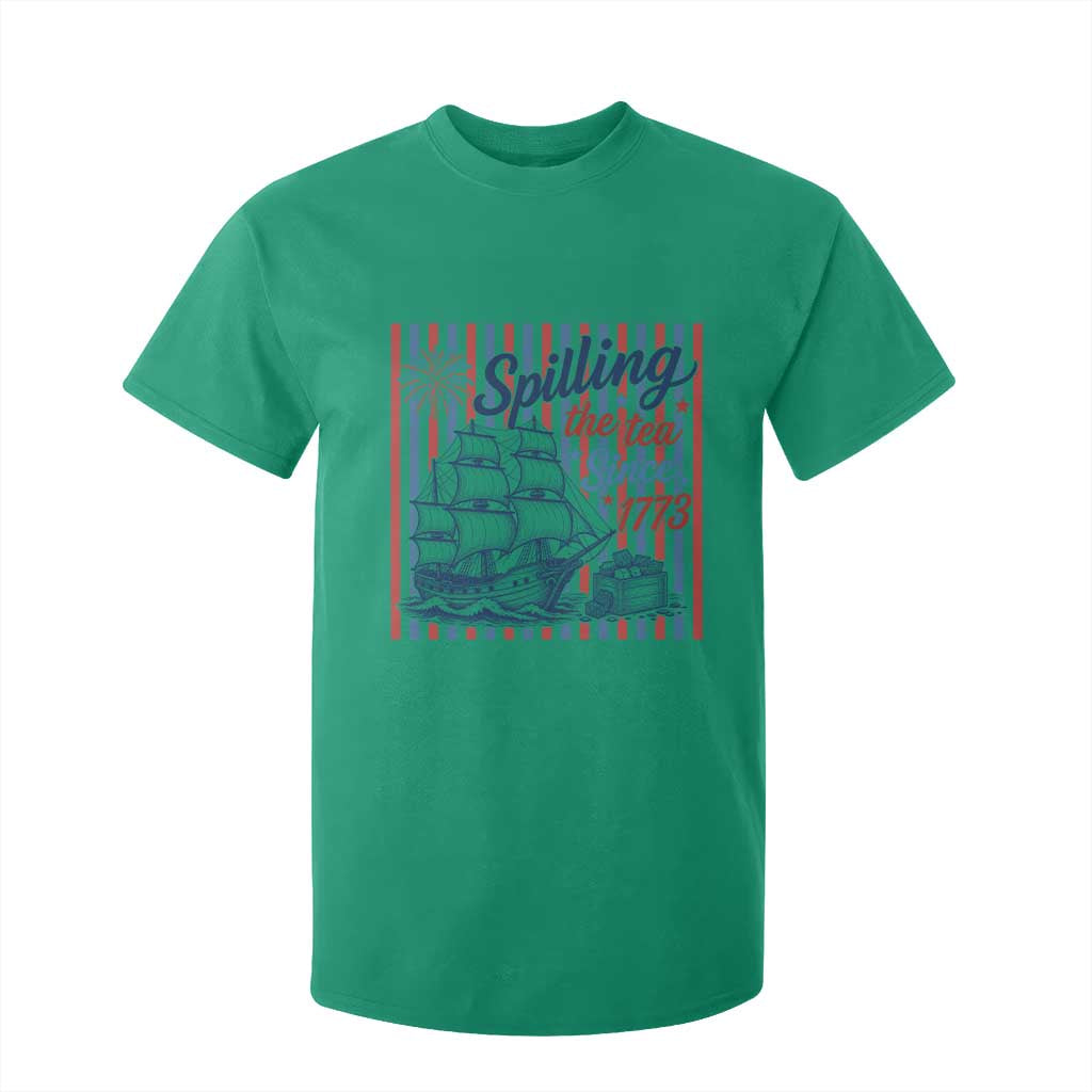 Spilling The Tea Since 1773 T Shirt For Kid Boston Tea Party USA History Humor