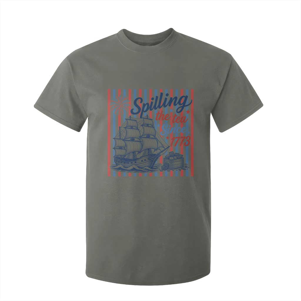 Spilling The Tea Since 1773 T Shirt For Kid Boston Tea Party USA History Humor