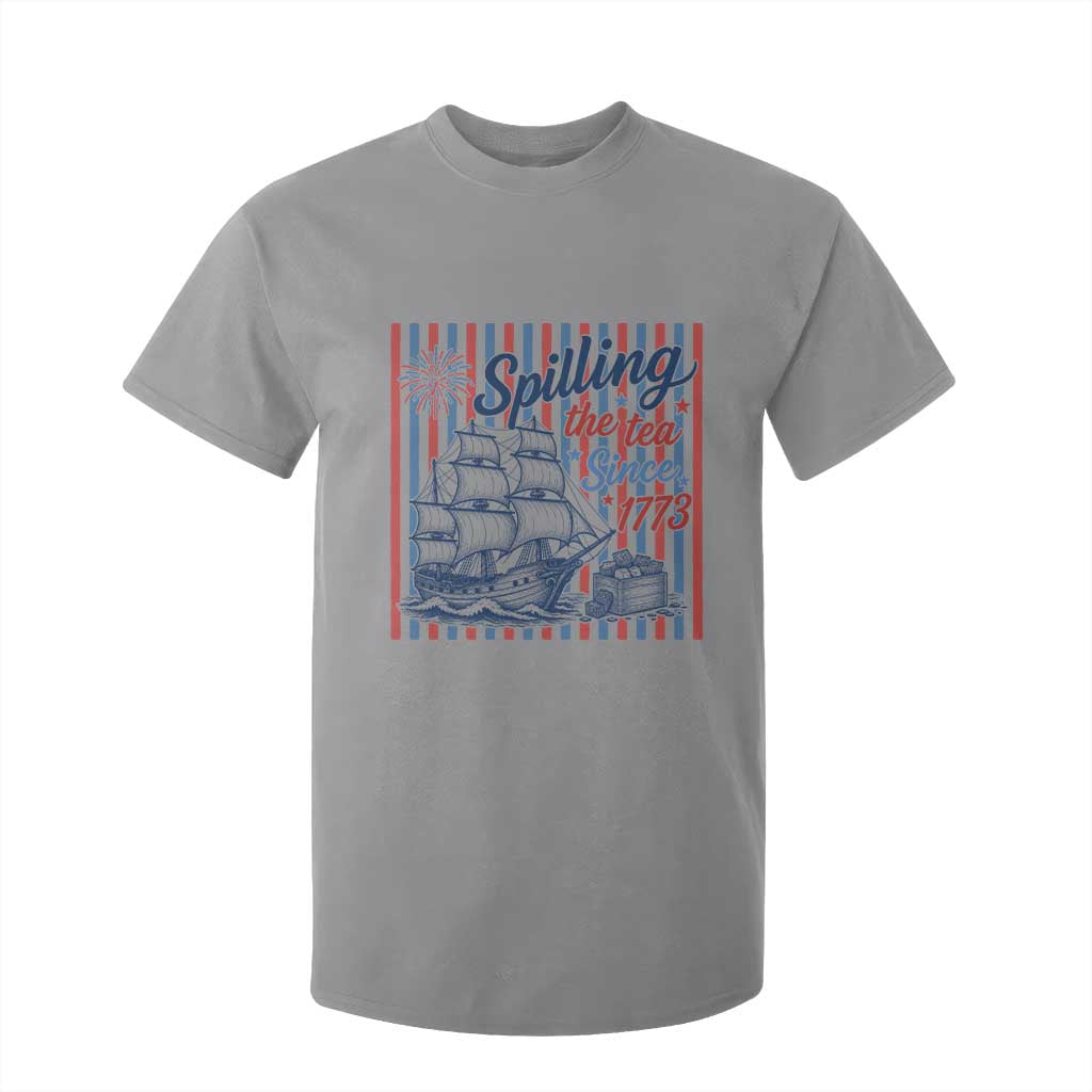 Spilling The Tea Since 1773 T Shirt For Kid Boston Tea Party USA History Humor