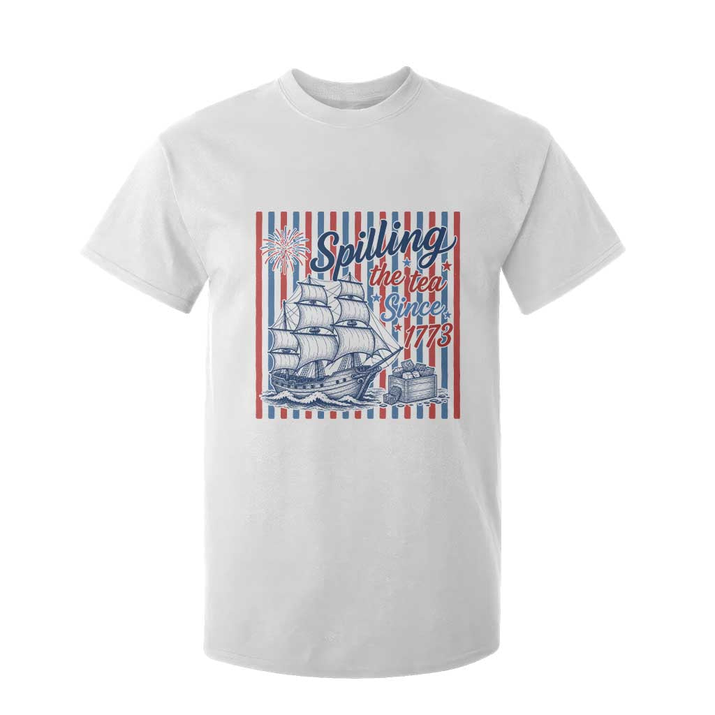 Spilling The Tea Since 1773 T Shirt For Kid Boston Tea Party USA History Humor