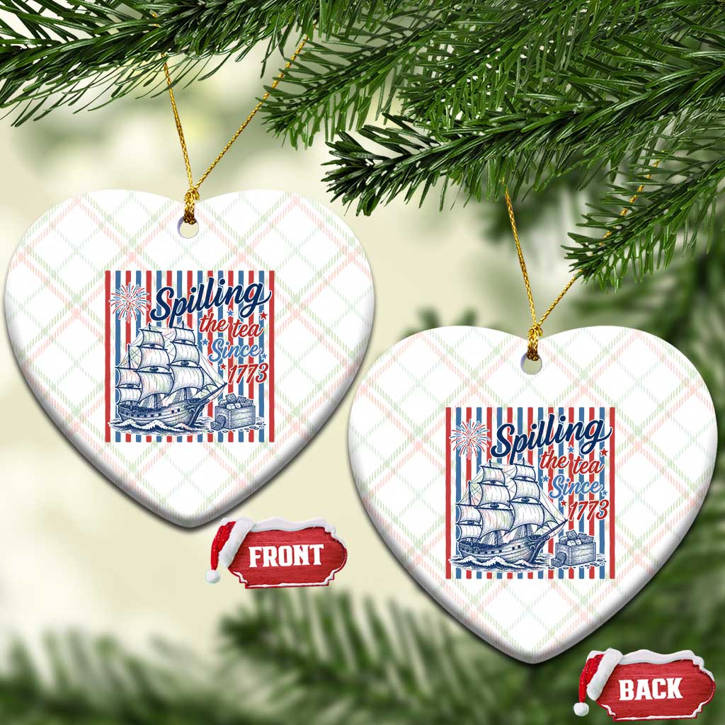 Spilling The Tea Since 1773 Ceramic Ornament Boston Tea Party USA History Humor TS12 Print Your Wear