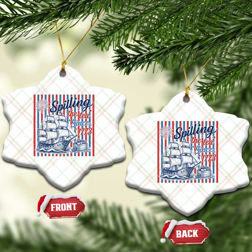 Spilling The Tea Since 1773 Ceramic Ornament Boston Tea Party USA History Humor TS12 Print Your Wear
