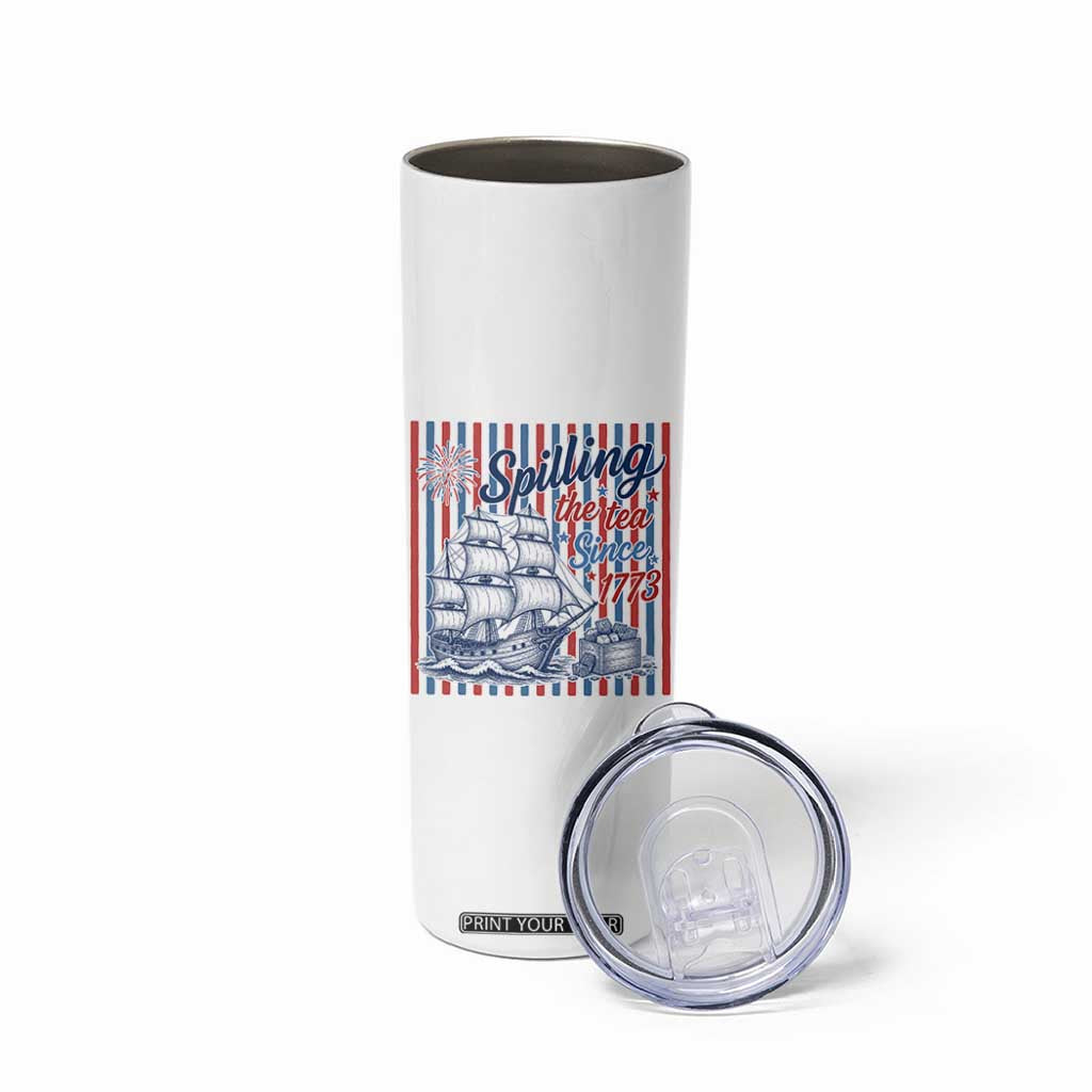 Spilling The Tea Since 1773 Skinny Tumbler Boston Tea Party USA History Humor