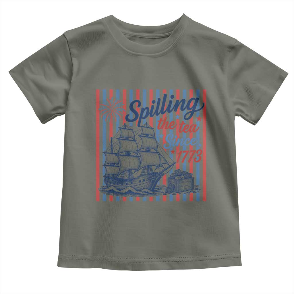 Spilling The Tea Since 1773 Toddler T Shirt Boston Tea Party USA History Humor