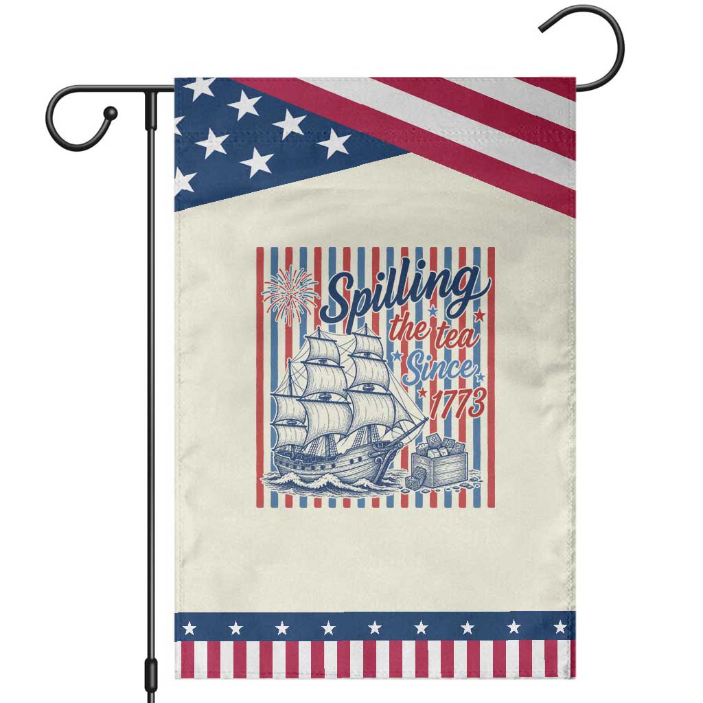 Spilling The Tea Since 1773 Patriotic Garden Flag Boston Tea Party USA History Humor TS12 Modern Beige Blue Print Your Wear