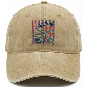 Spilling The Tea Since 1773 Washed Cotton Baseball Cap Boston Tea Party USA History Humor TS12 Print Your Wear