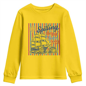 Spilling The Tea Since 1773 Youth Sweatshirt Boston Tea Party USA History Humor