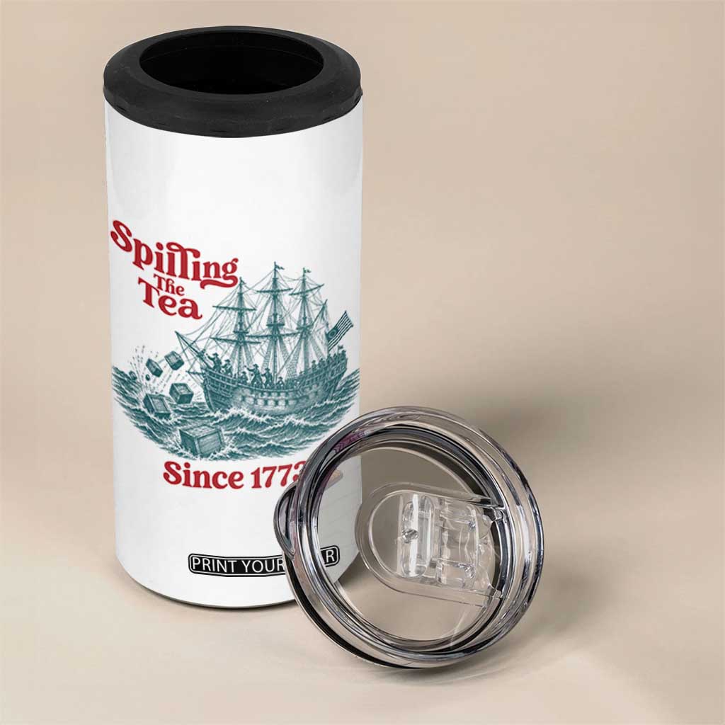 Spilling The Tea Since 1773 4 in 1 Can Cooler Tumbler American History Gift