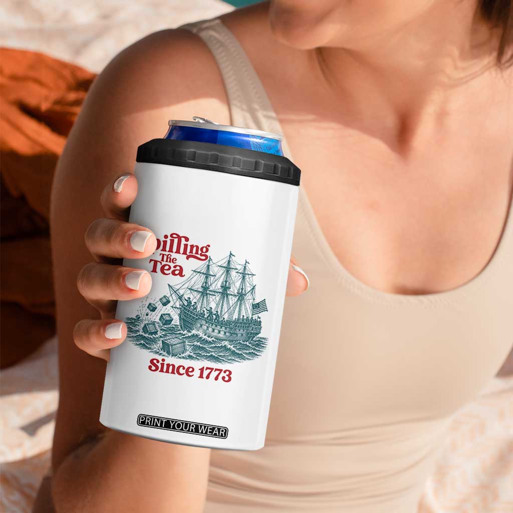 Spilling The Tea Since 1773 4 in 1 Can Cooler Tumbler American History Gift