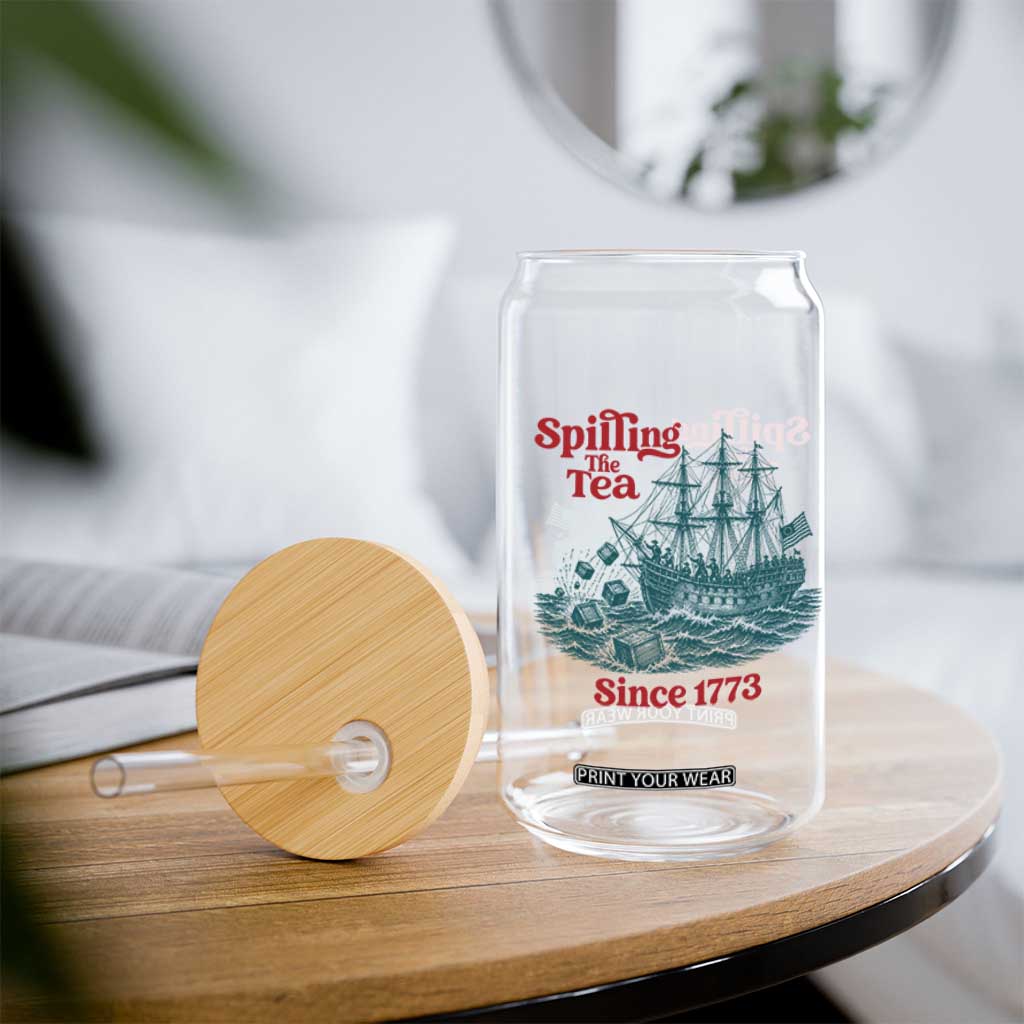 Spilling The Tea Since 1773 Glass Can American History Gift