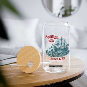 Spilling The Tea Since 1773 Glass Can American History Gift