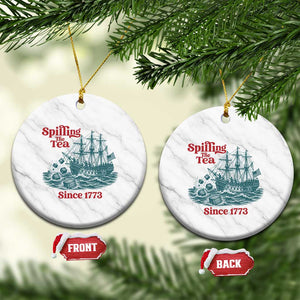 Spilling The Tea Since 1773 Ceramic Ornament American History Gift TS12 1pc White Marble Print Your Wear