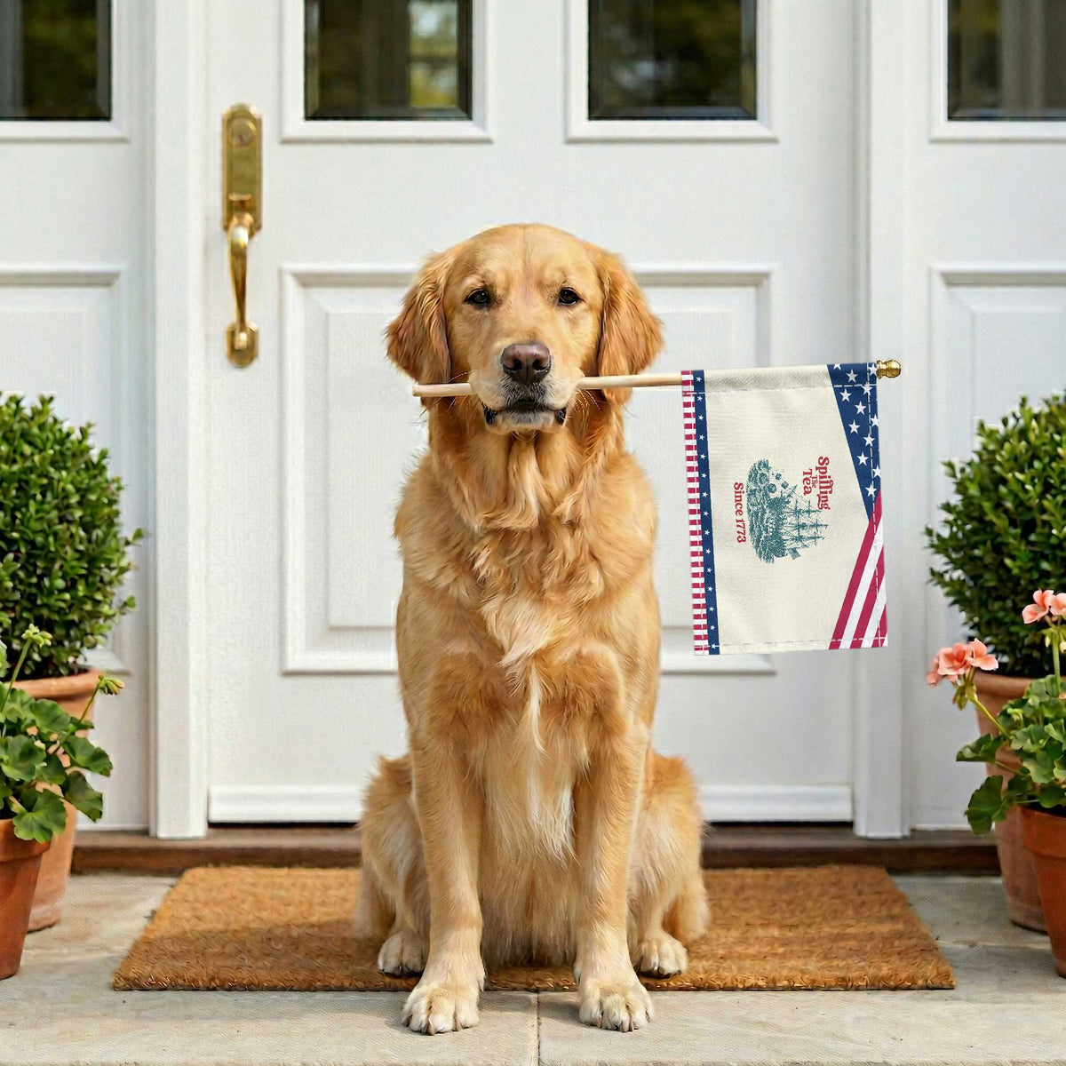 Spilling The Tea Since 1773 Patriotic Handheld Flag American History Gift