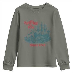 Spilling The Tea Since 1773 Youth Sweatshirt American History Gift