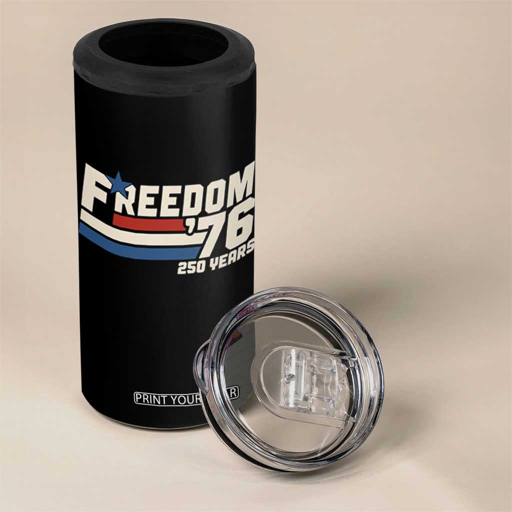 America Retro 250 Years Freedom USA 1776 2026 4 in 1 Can Cooler Tumbler