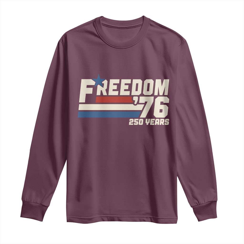 America Retro 250 Years Freedom USA 1776 2026 Long Sleeve Shirt