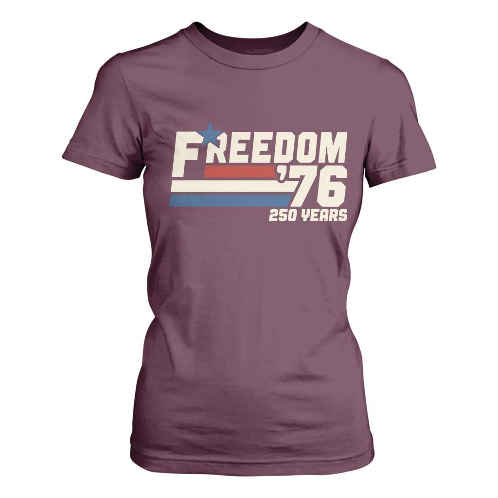 America Retro 250 Years Freedom USA 1776 2026 T Shirt For Women