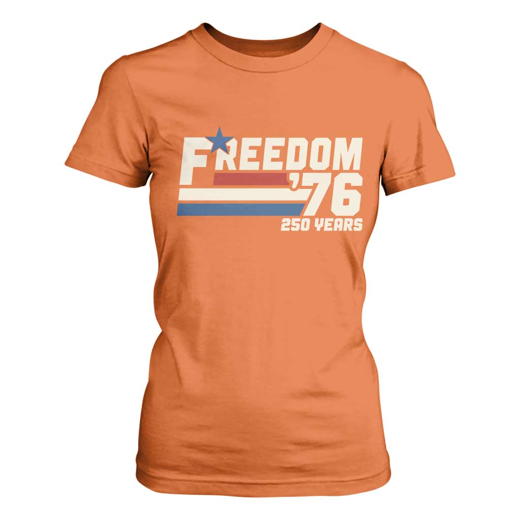 America Retro 250 Years Freedom USA 1776 2026 T Shirt For Women