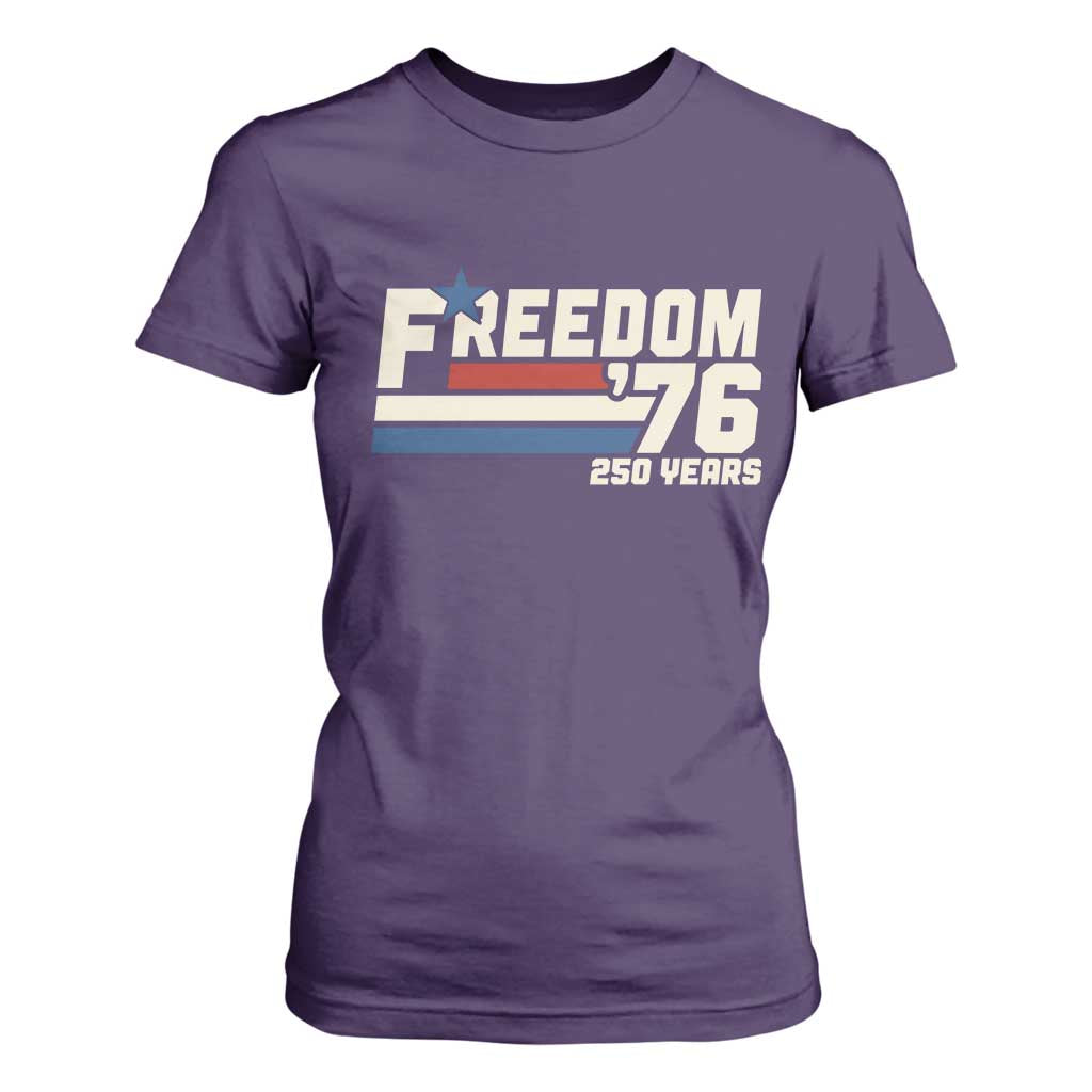 America Retro 250 Years Freedom USA 1776 2026 T Shirt For Women