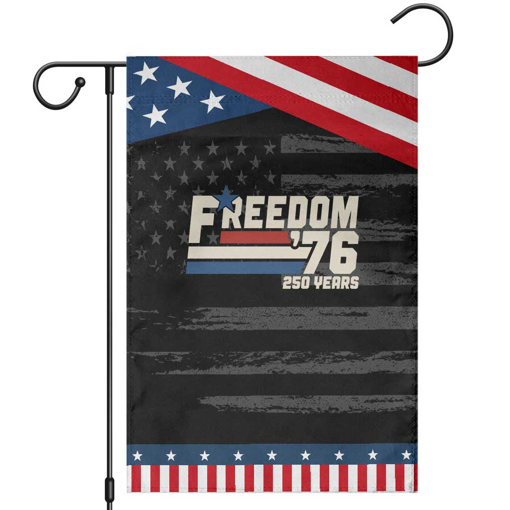 America Retro 250 Years Freedom USA 1776 2026 Patriotic Garden Flag TS12 Distressed Black Blue Print Your Wear