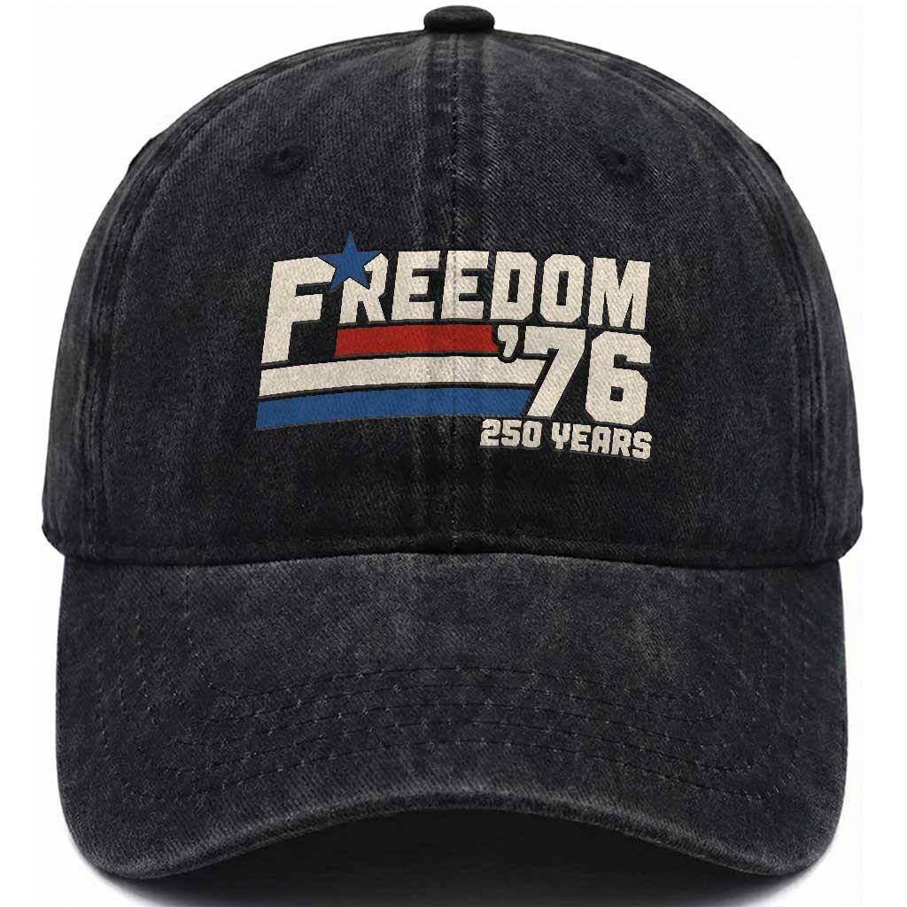 America Retro 250 Years Freedom USA 1776 2026 Washed Cotton Baseball Cap TS12 Print Your Wear