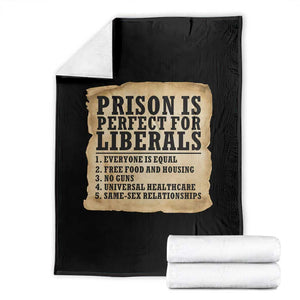 Vintage Prison Is Perfect For Liberals Throw Blanket Funny Political Graphic