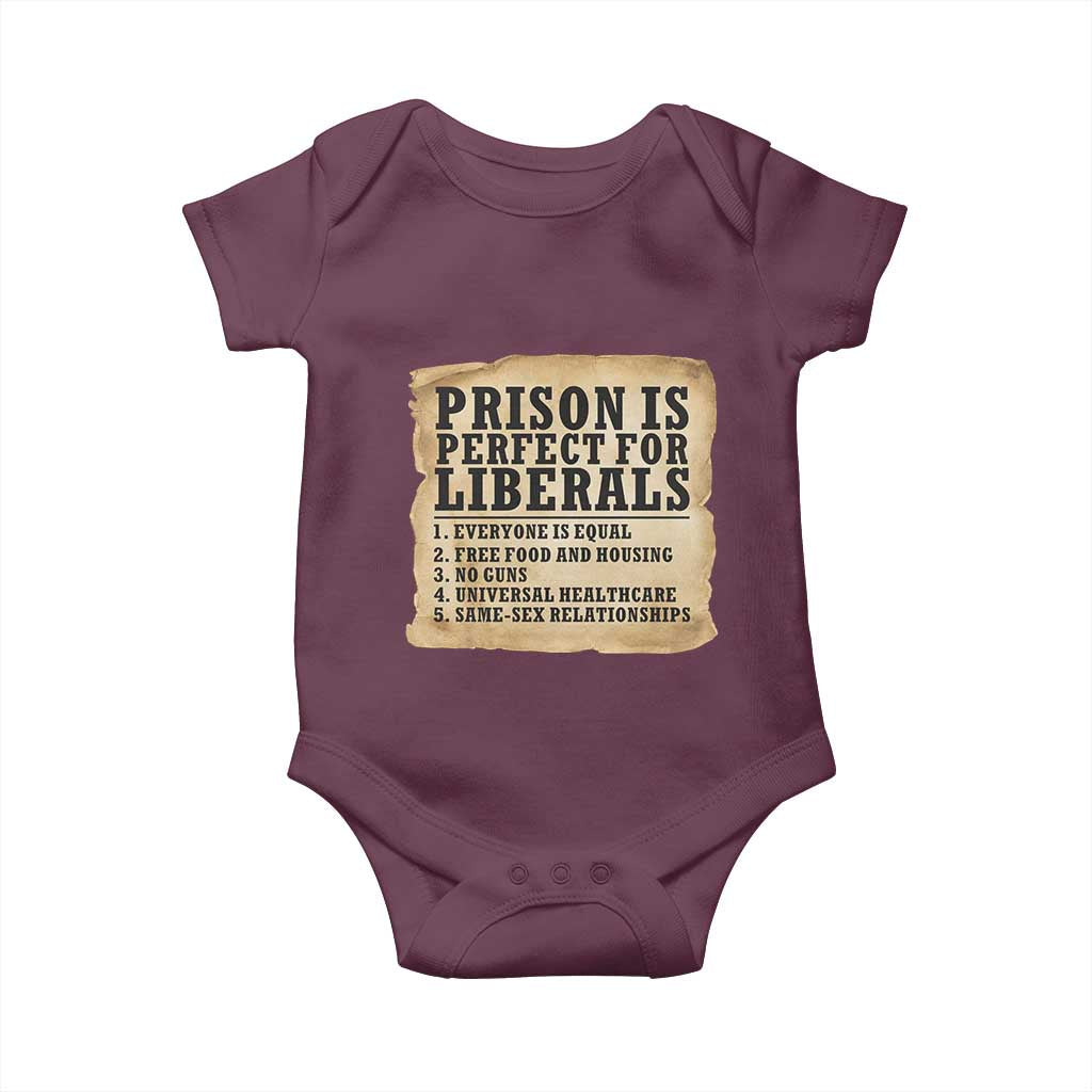 Vintage Prison Is Perfect For Liberals Baby Onesie Funny Political Graphic