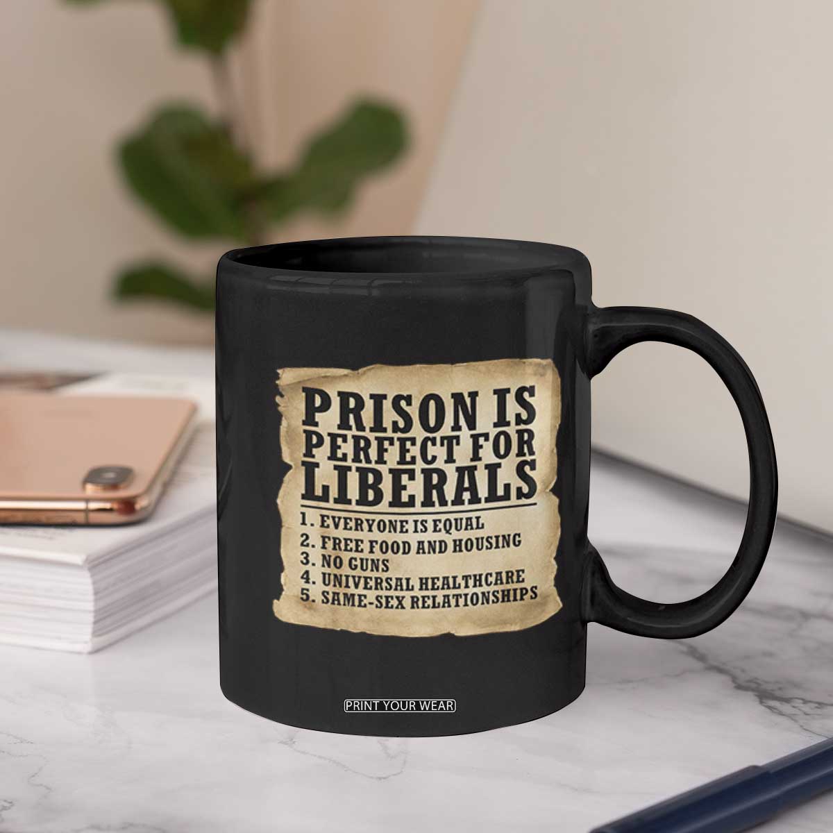 Vintage Prison Is Perfect For Liberals Coffee Mug Funny Political Graphic