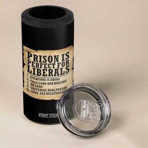 Vintage Prison Is Perfect For Liberals 4 in 1 Can Cooler Tumbler Funny Political Graphic