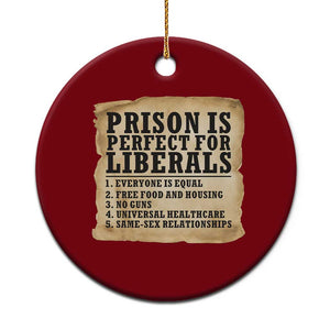 Vintage Prison Is Perfect For Liberals Ceramic Ornament Funny Political Graphic
