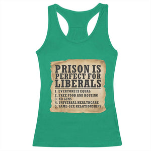 Vintage Prison Is Perfect For Liberals Racerback Tank Top Funny Political Graphic