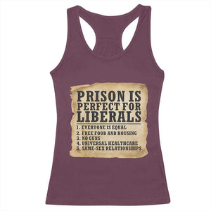 Vintage Prison Is Perfect For Liberals Racerback Tank Top Funny Political Graphic