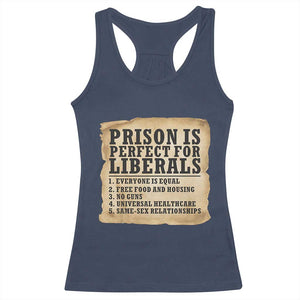 Vintage Prison Is Perfect For Liberals Racerback Tank Top Funny Political Graphic