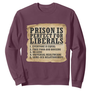 Vintage Prison Is Perfect For Liberals Sweatshirt Funny Political Graphic