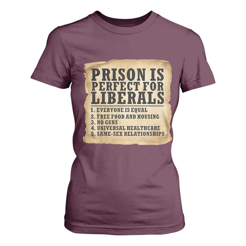 Vintage Prison Is Perfect For Liberals T Shirt For Women Funny Political Graphic