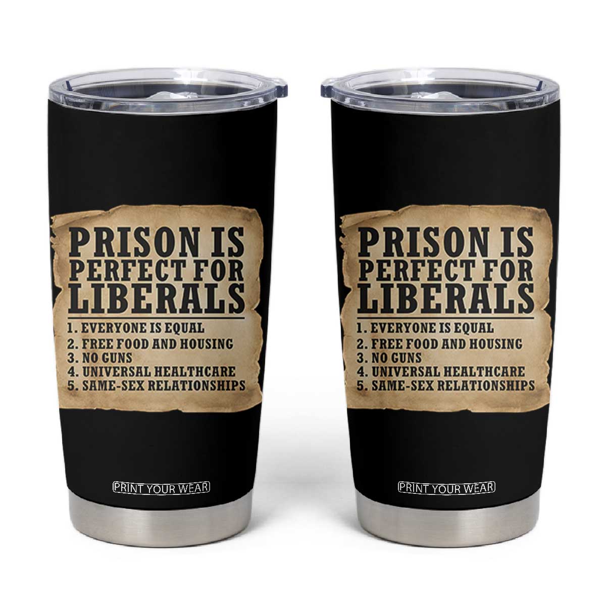 Vintage Prison Is Perfect For Liberals Tumbler Cup Funny Political Graphic TS12 Black Print Your Wear