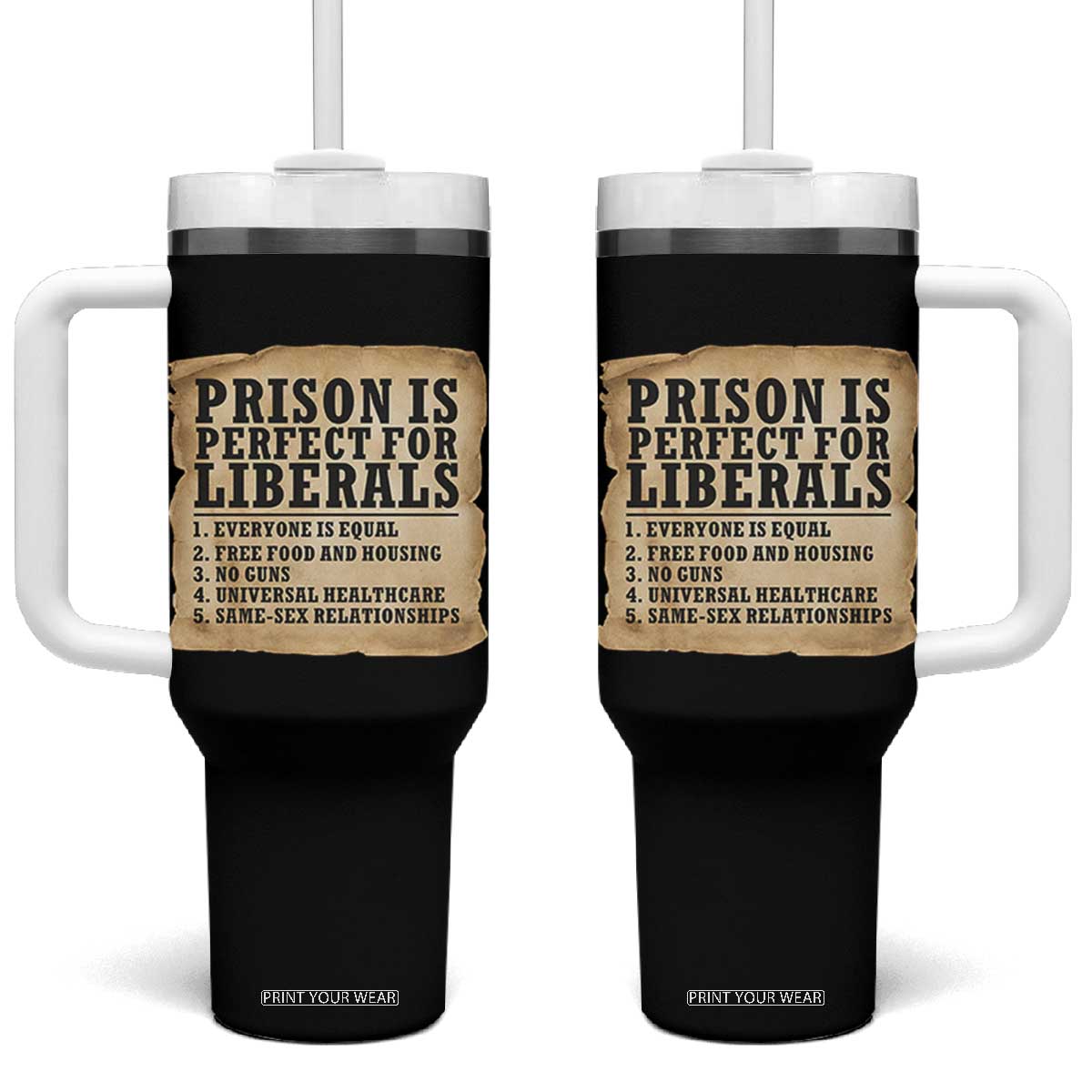 Vintage Prison Is Perfect For Liberals Tumbler With Handle Funny Political Graphic