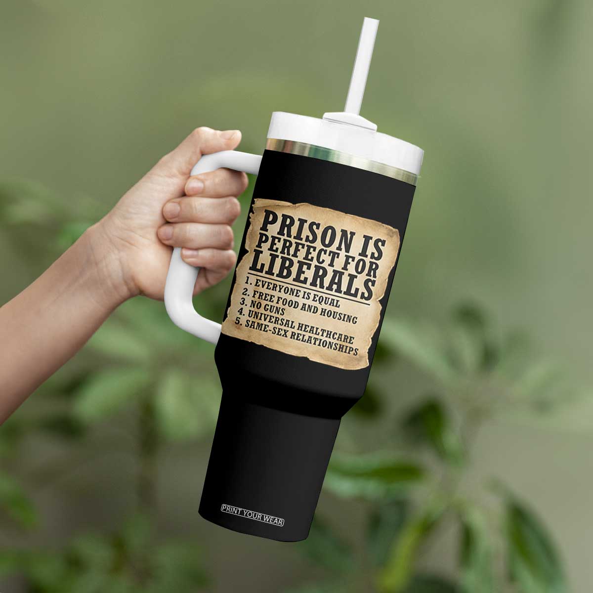 Vintage Prison Is Perfect For Liberals Tumbler With Handle Funny Political Graphic