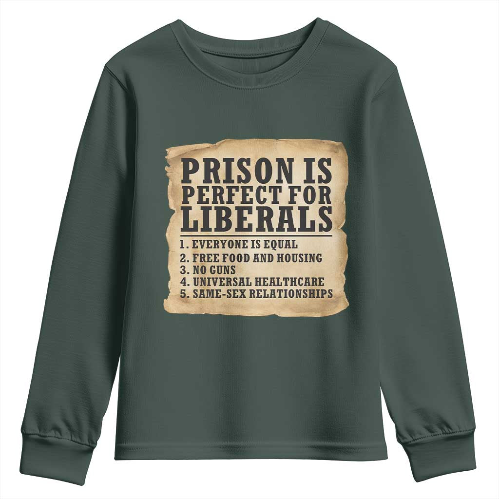 Vintage Prison Is Perfect For Liberals Youth Sweatshirt Funny Political Graphic