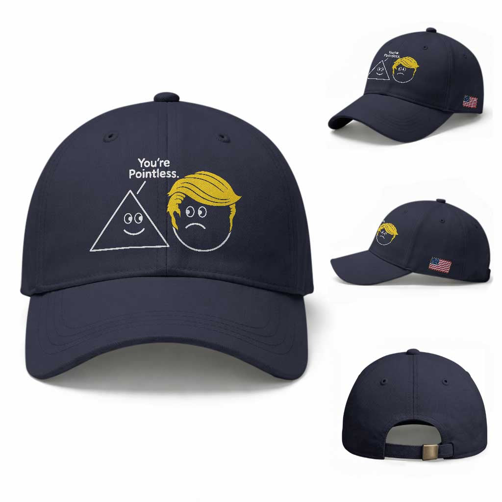 Funny Political Geometry Joke Baseball Cap Youre Pointless Graphic