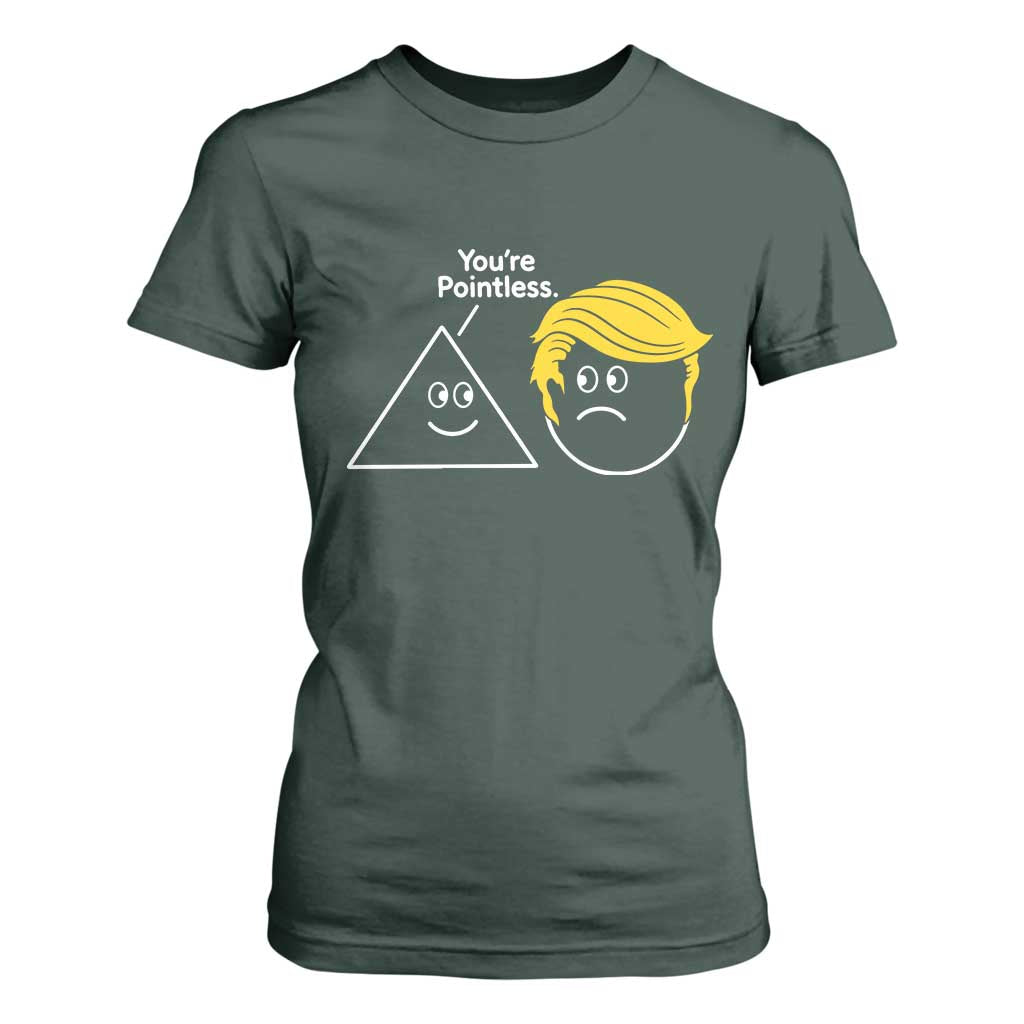 Funny Political Geometry Joke T Shirt For Women Youre Pointless Graphic