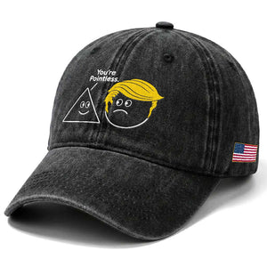 Funny Political Geometry Joke Washed Cotton Baseball Cap Youre Pointless Graphic