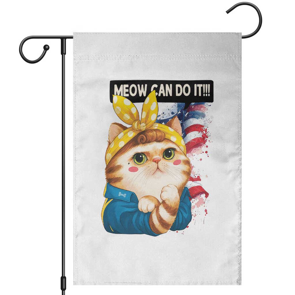 Meow Can Do It Garden Flag Funny Feminist Cat Lover Gift TS12 White Print Your Wear