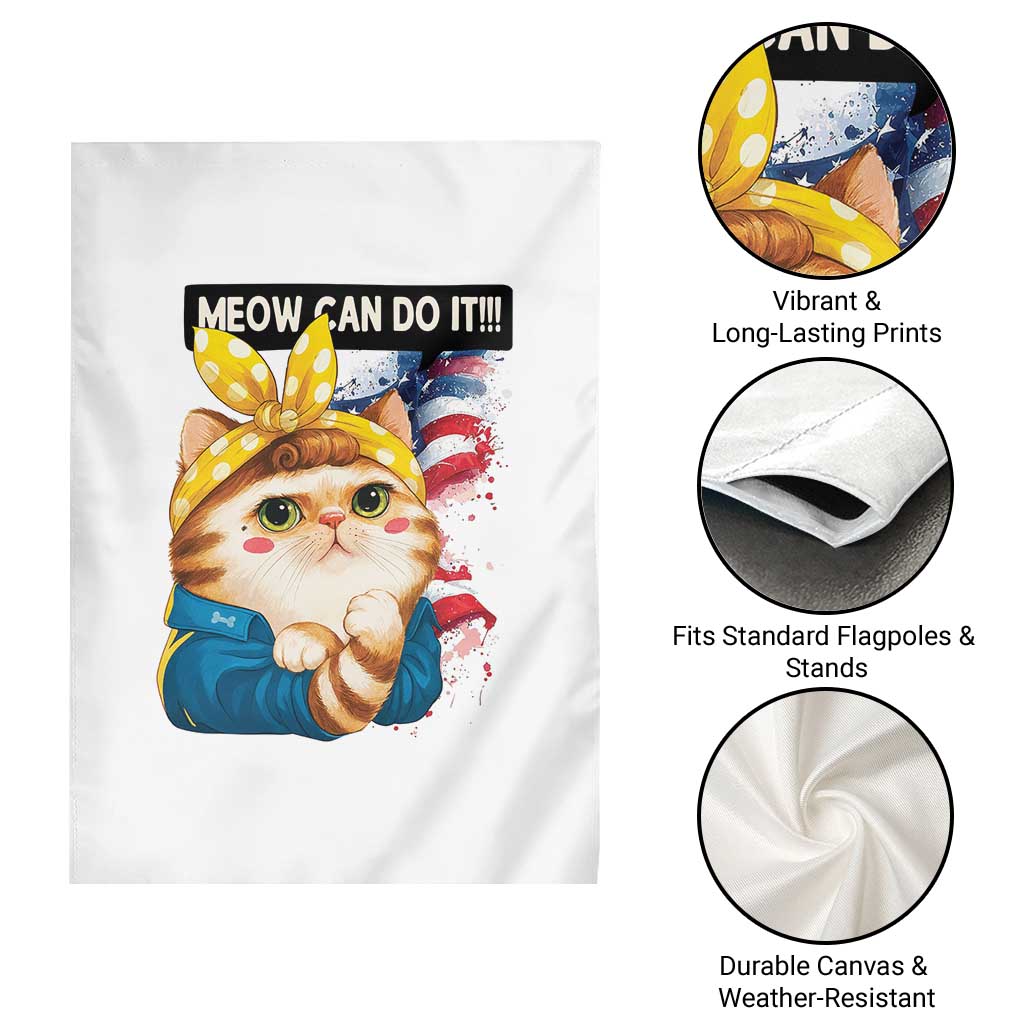Meow Can Do It Garden Flag Funny Feminist Cat Lover Gift TS12 Print Your Wear