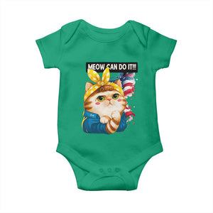 Meow Can Do It Baby Onesie Funny Feminist Cat Lover Gift TS12 Irish Green Print Your Wear