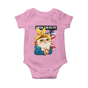 Meow Can Do It Baby Onesie Funny Feminist Cat Lover Gift TS12 Light Pink Print Your Wear